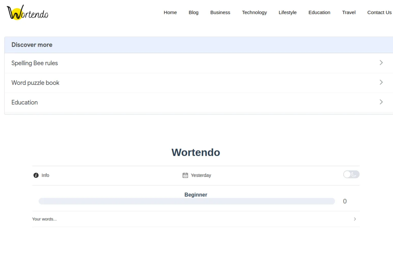 wortendo.net web sitesi ekran görüntüsü - DA 31