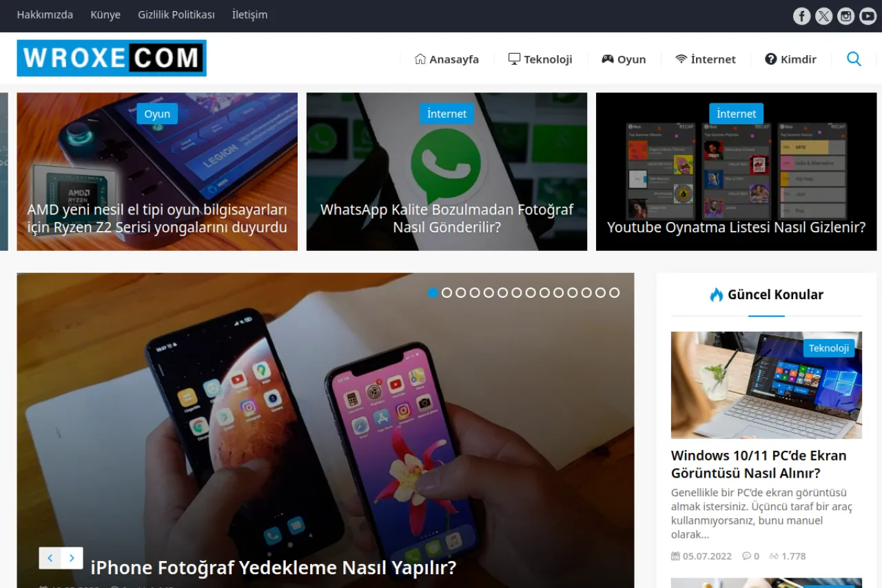 wroxe.com web sitesi ekran görüntüsü - DA 57