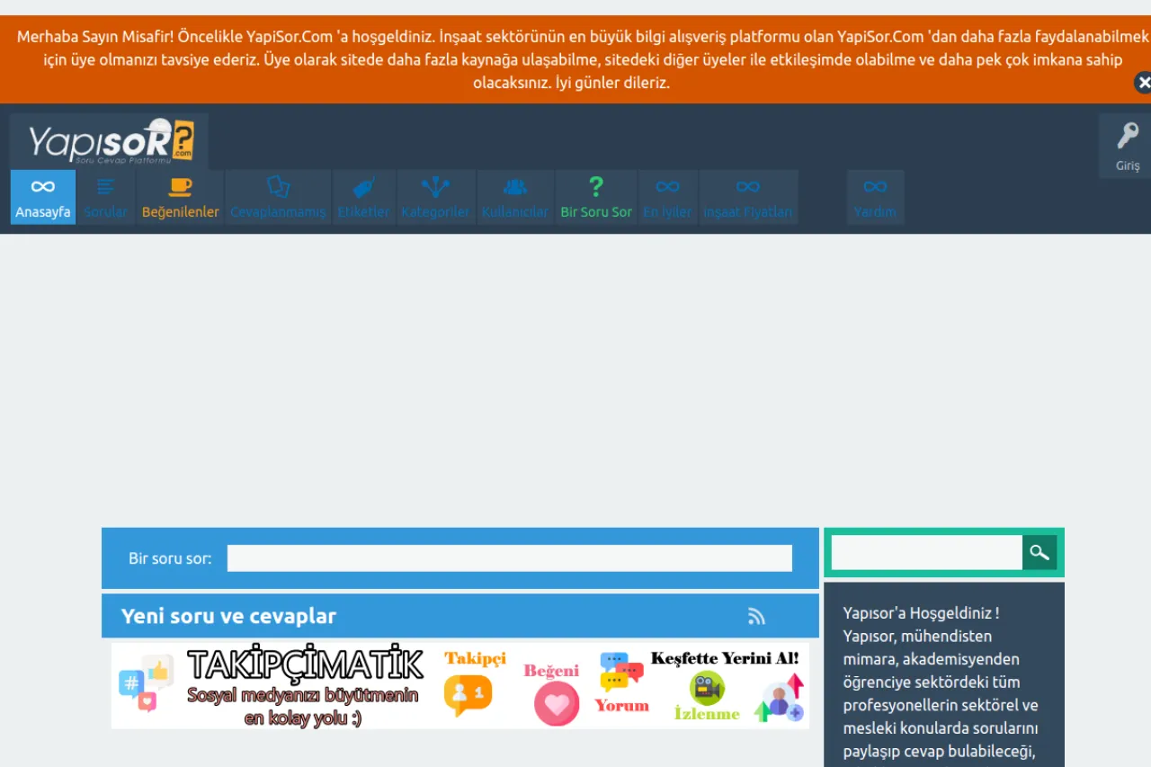 yapisor.com web sitesi ekran görüntüsü - DA 59