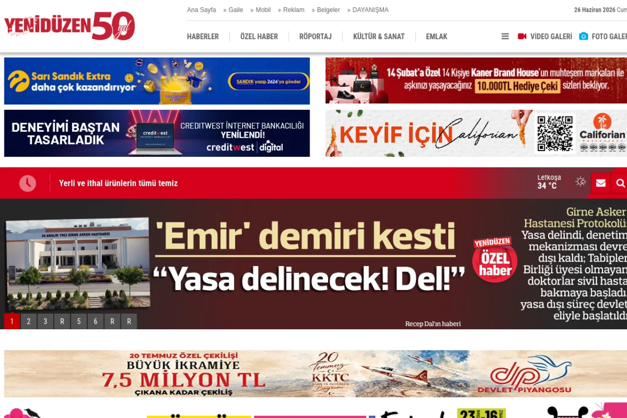 yeniduzen.com web sitesi ekran görüntüsü - DA 39