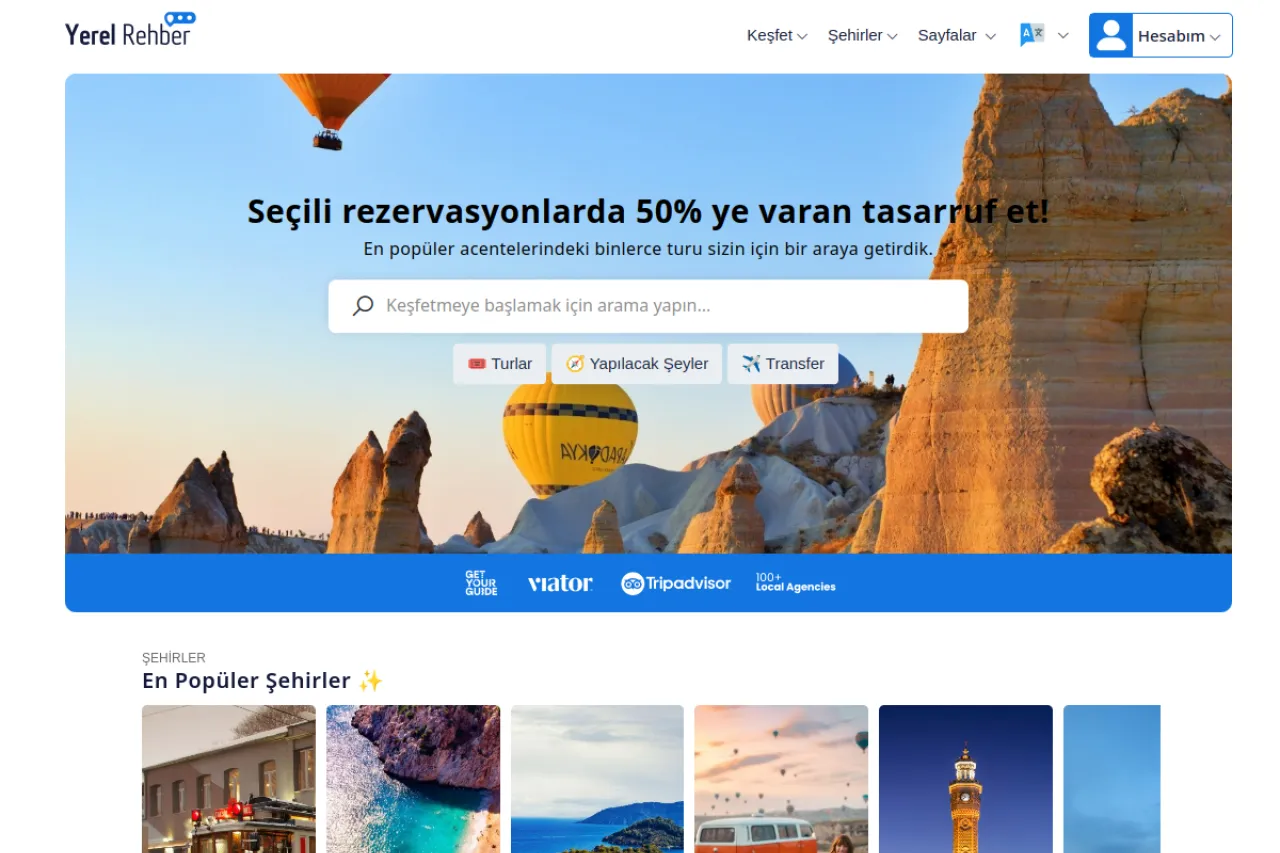 yerelrehber.com web sitesi ekran görüntüsü - DA 36