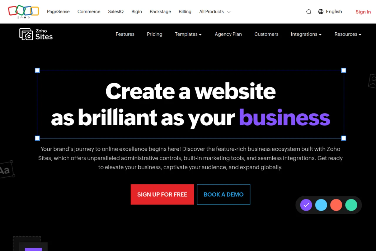 zohosites.com web sitesi ekran görüntüsü - Haber - DA 74